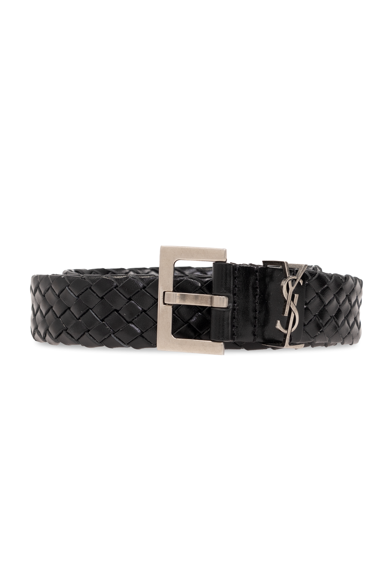 Black Leather woven belt Saint Laurent - Vitkac AS